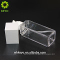 Luxury square rectangular PET packaging 150ml bottle pump transparent plastic skincare container